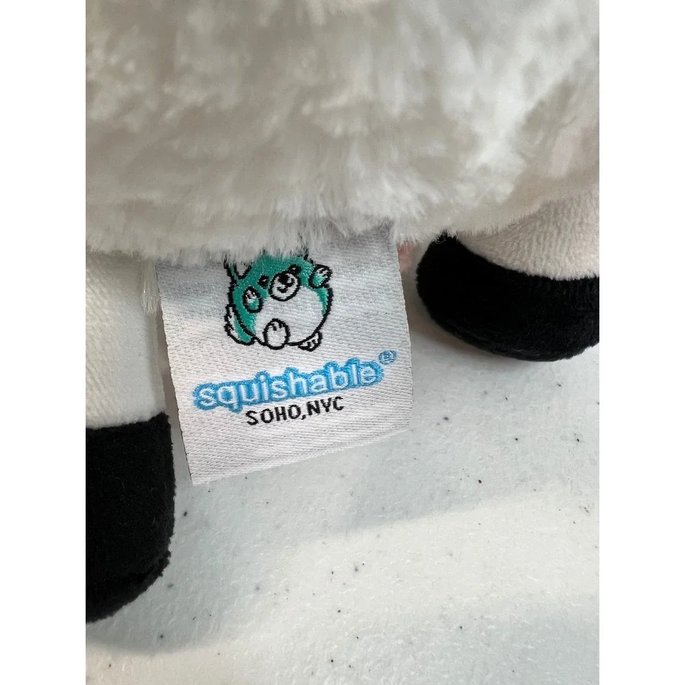 Squishable Mini Cow Plush 10 Inch Black White Spotted Stuffed Animal Toy